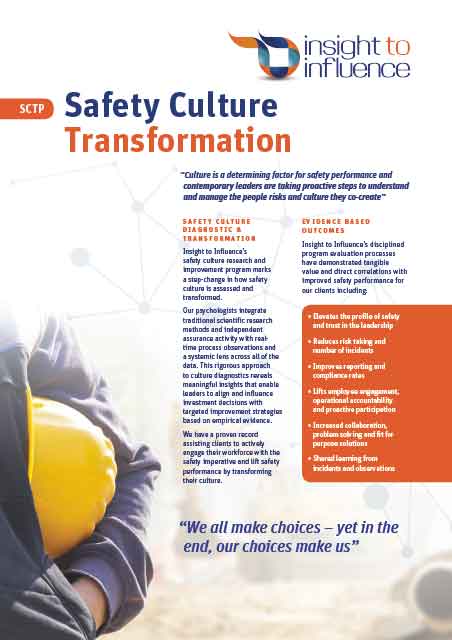 Safety Culture Transformation